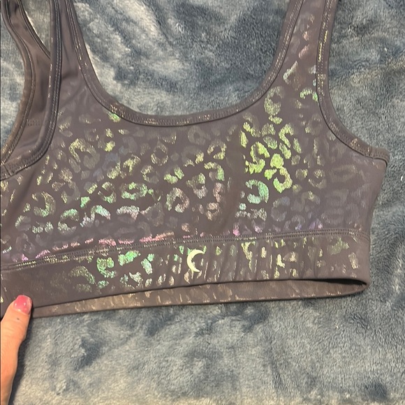 ZYIA Leopard Print Sports Bra - Brown and Iridescent - Picture 2 of 2